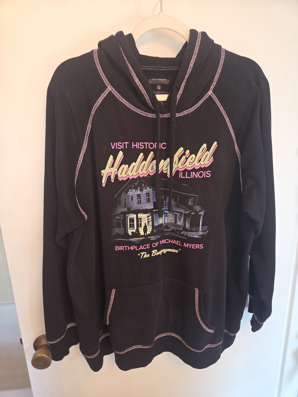 torrid Black Graphic Hoodie with Pink Trim